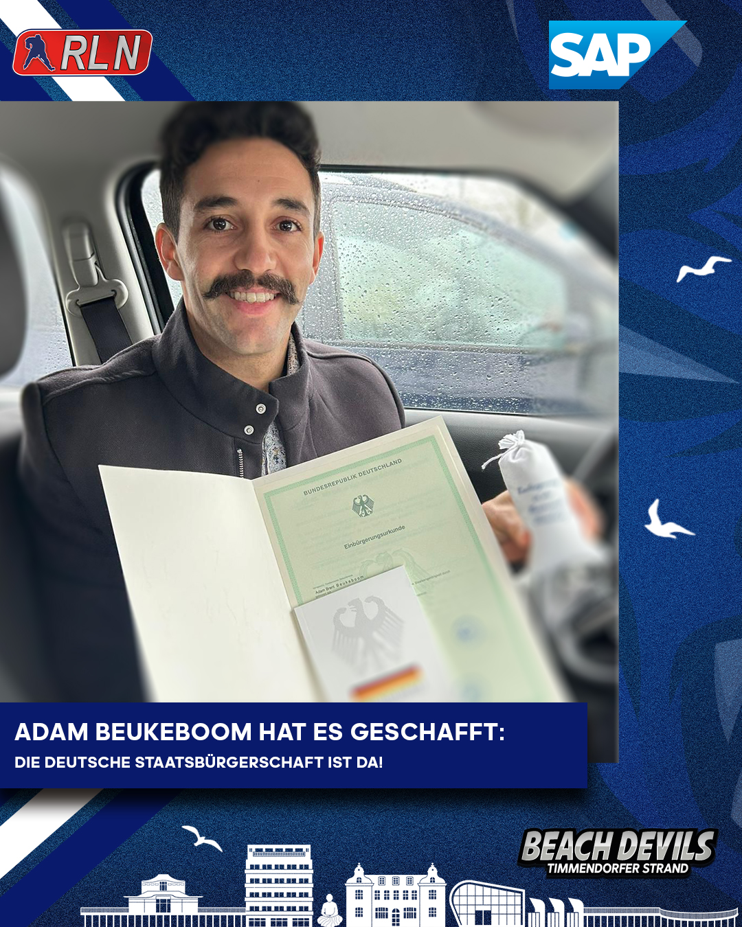 Deutsche Staatsbürgerschaft für Adam Beukeboom. Und morgen steht er im Kader!