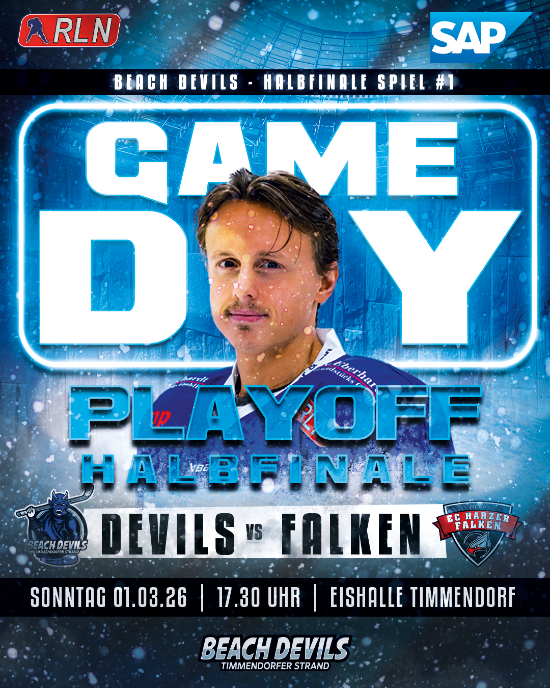 Am Sonntag empfangen wir die Harzer Falken zum ersten Halbfinale!