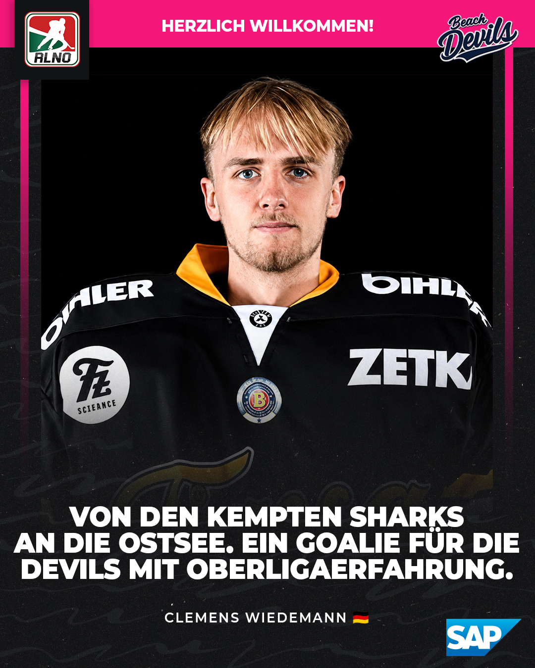 Clemens Wiedemann wird neuer Goalie bei unseren Beach Devils.