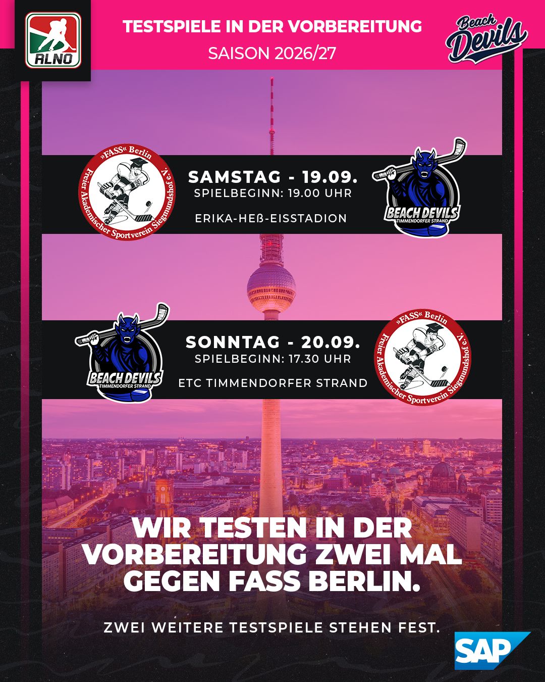 Es geht in die Hauptstadt: zwei weitere Testspiele stehen fest!