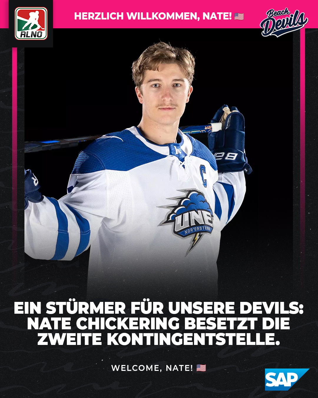 Die Beach Devils verpflichten den US-amerikanischen Stürmer, Nate Chickering!