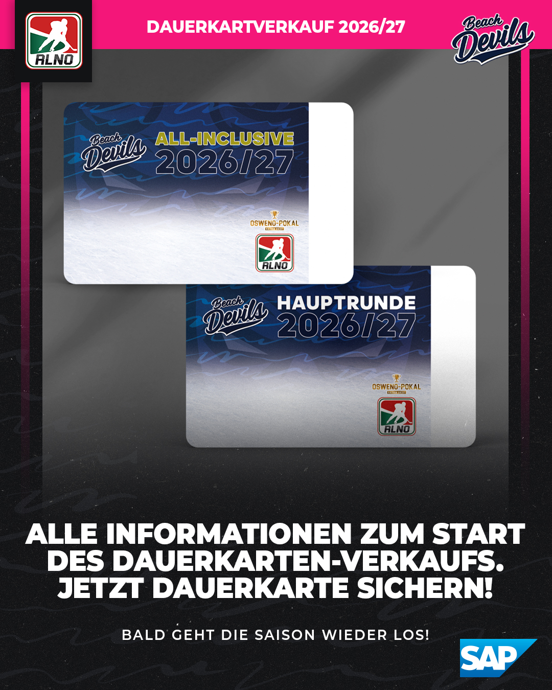 Dauerkartenverkauf für die Saison 2026/27 gestartet – Jetzt euren Platz bei den Beach Devils sichern!