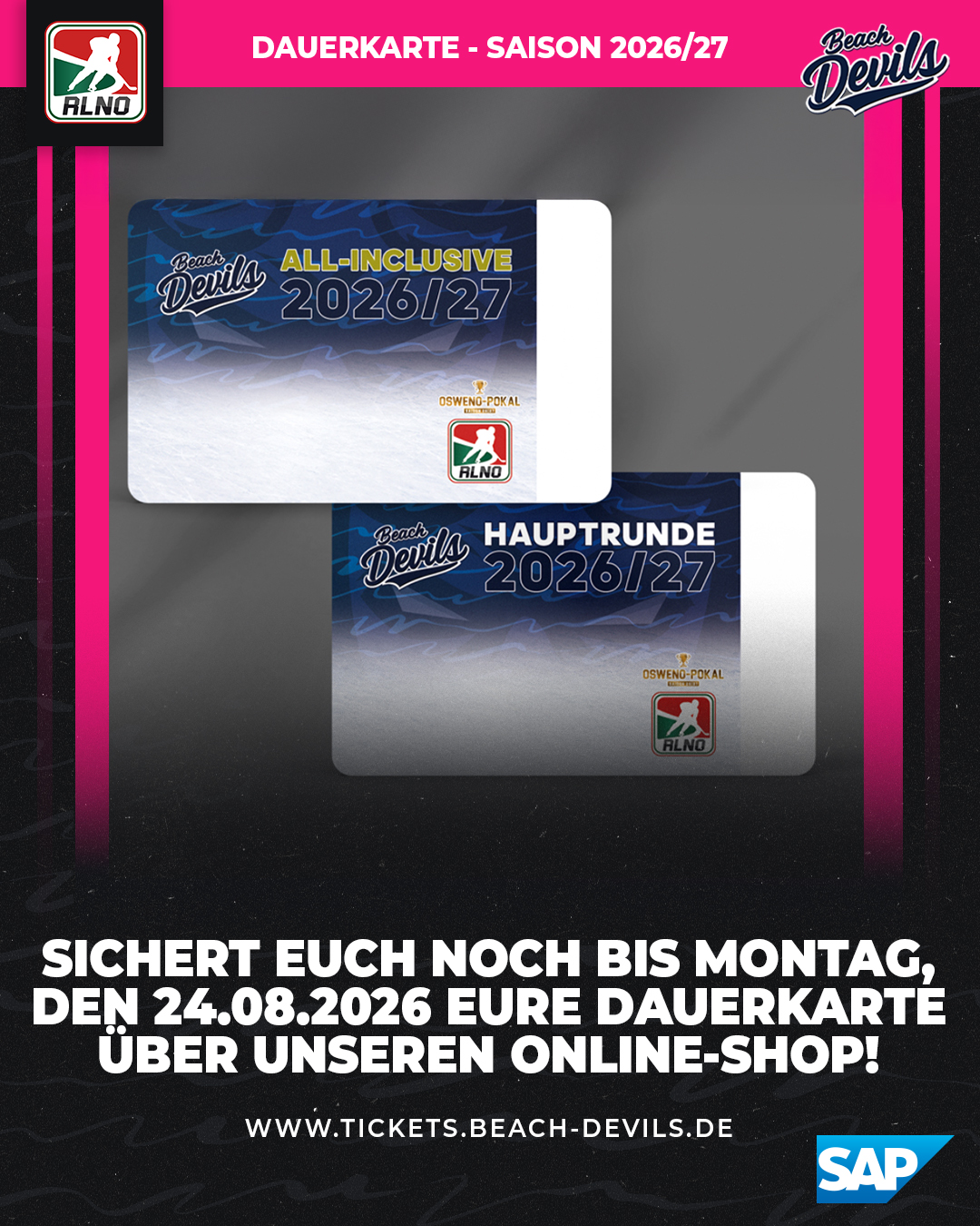 Sicher dir jetzt noch deine Dauerkarten für die Saison 2026/27 im Online-Shop!