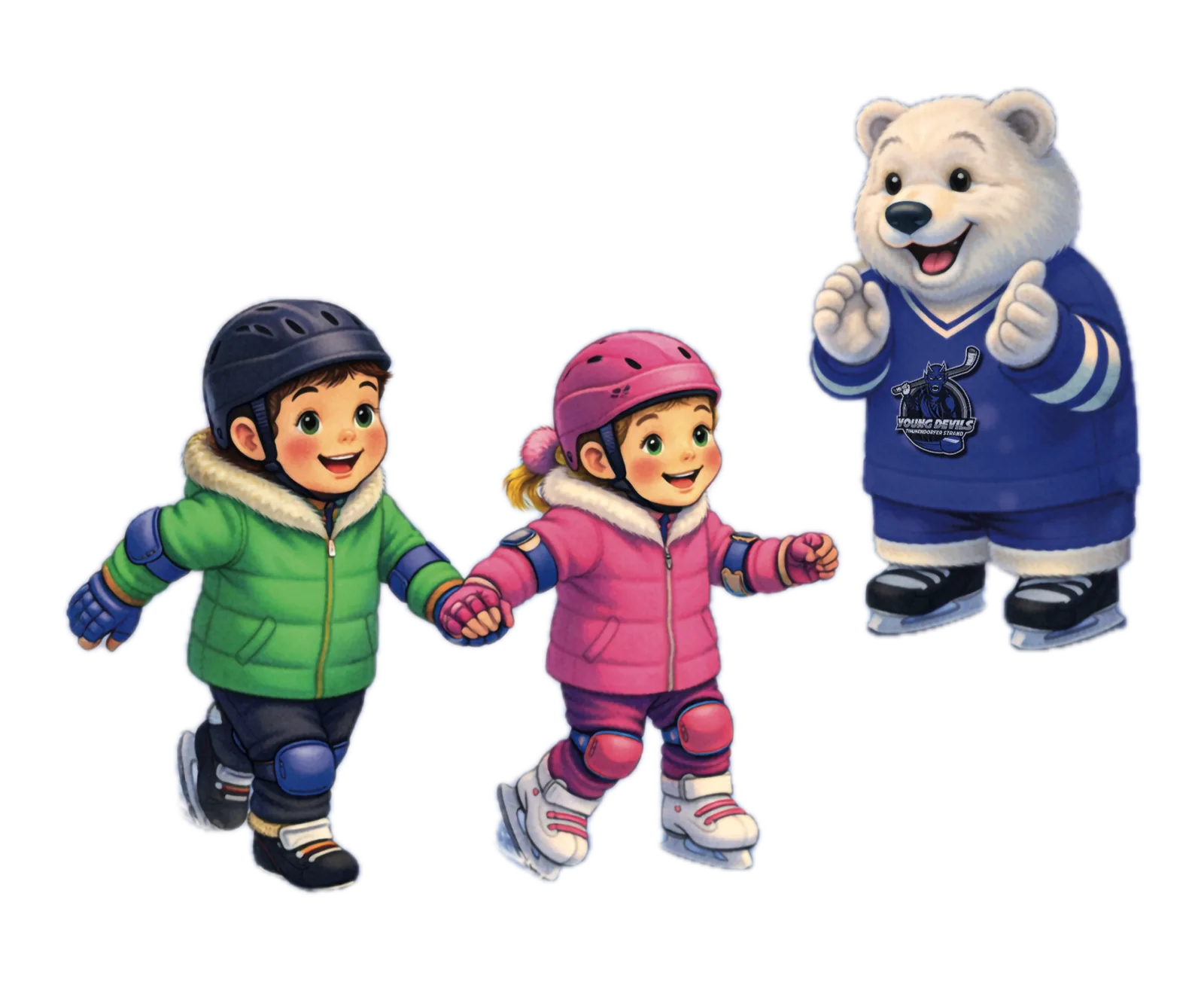 Ben und Emma laufen Hand in Hand, Timmy freut sich